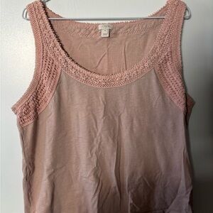 J. Crew Blush Crochet Detail Tank Top